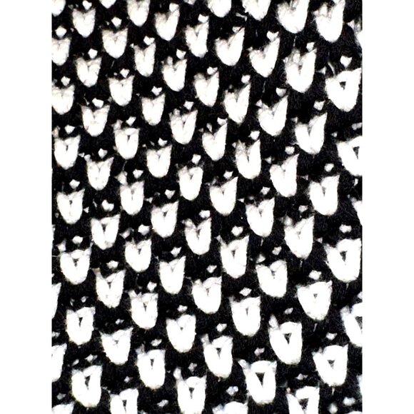 Chicos Black White Fringed Open Front Knit Cardigan Sweater 3/4 Sleeves Size 1 - Picture 13 of 13